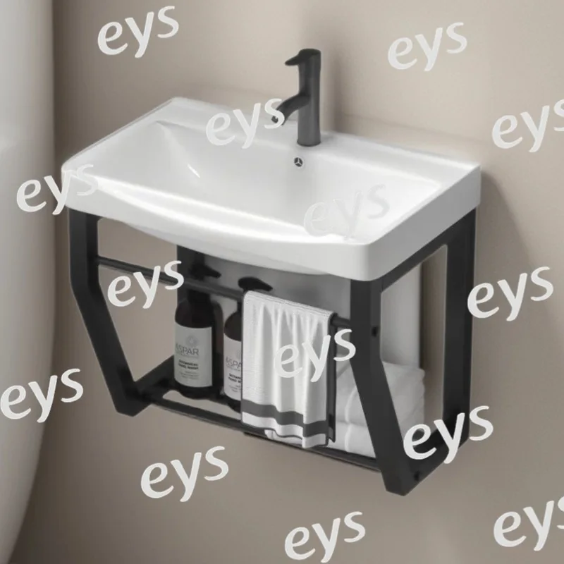 

Настенная керамическая раковина с кронштейном из нержавеющей стали, компактная подвесная раковина для дома в условиях ограниченного пространства