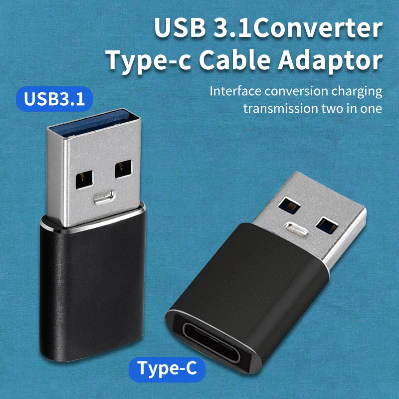 USB3. 1 Revolution Type-C Female Adapter Aluminum Alloy Adapter 10Gbps High-speed Double-sided Transmission USB Adapter A to C