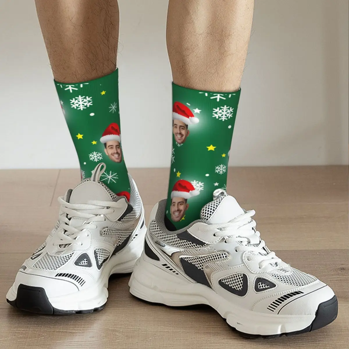 Calcetines personalizados de cara humana para hombre y mujer, divertido diseño novedoso, foto de gato, cachorro, mascota, parejas, regalo de Navidad