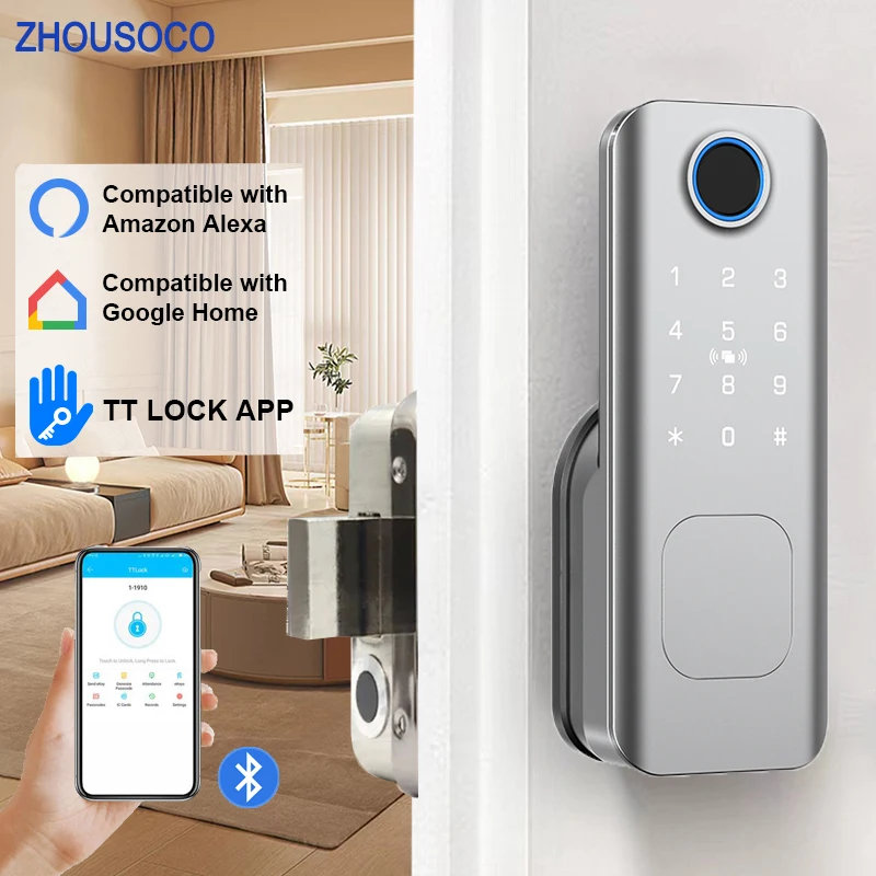 

TTLock App Fingerprint Intelligent Door Locks Bluetooth Wifi Digital Password IC Card Unlock Keyless Enter Electronic Smart Lock