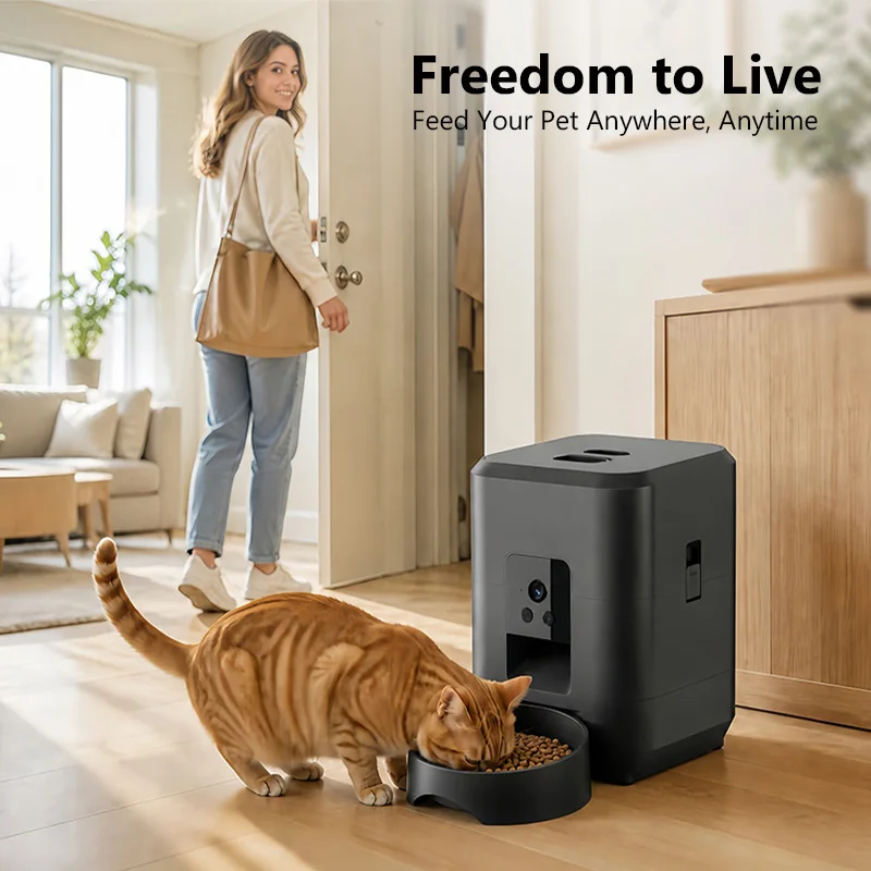 Smart Automatic Dog Pet Feeder 2L Pet Feeder Scheduler For Cats Dog Core WIFI APP CameraSmart Dry Food Distributor Dog Bowl
