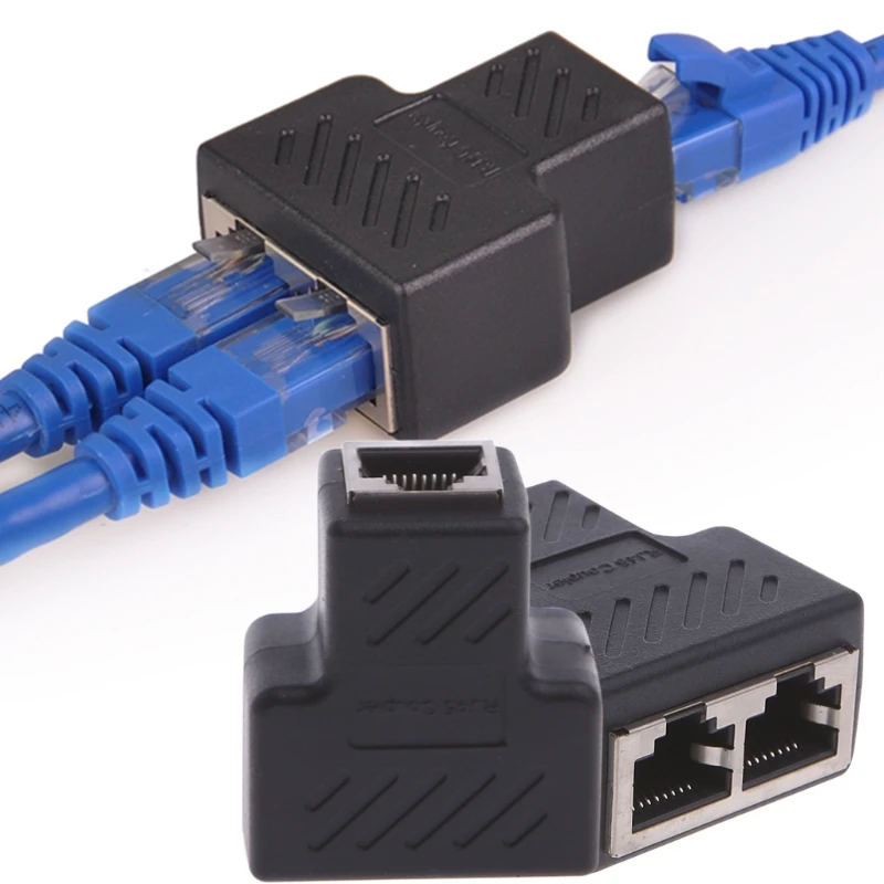 RJ45 Splitter Connector Adapter 1 ถึง 2 Ways Ethernet Splitter Coupler ปลั๊กสำหรับ Play Ethernet Extender Converter สำหรับ Lapt