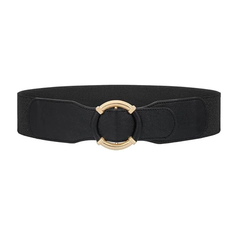 

652F Girls Trendy Waist Belt PU Waistband Costume Underbust Wide Waist Body Jewelry for Party Jeans Belt Dress Chain