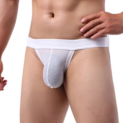 CLEVER-MENMODE Sexy para hombre, Tanga ultrafino, ropa interior de malla con bolsa para pene, Tanga con parte trasera en T, Bikini