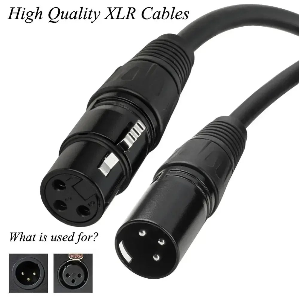 Kabel XLR męski do żeński/męski M/F OFC kabel Audio ekranowany dla mikser do mikrofonu kobiet F/F 1m 1.8m 3m 5m 10m 15m 20m