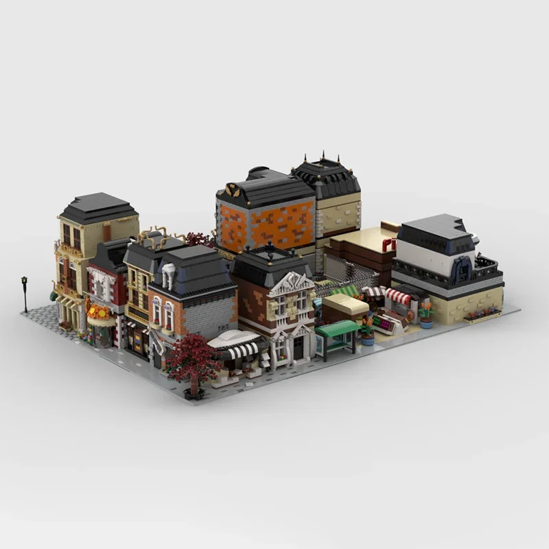 Modular City Street Model Moc Building Bricks Modular Neighborhood Model Technology Modular Blocks Gifts Toys DlY Sets Assembly