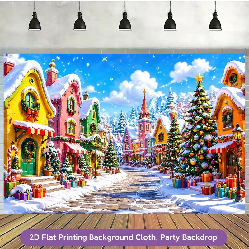 VIKAMA Northern Lights Christmas Tapestry, Aurora Snowy Pine Forest, Xmas Wall Hanging for Living Room Bedroom Home