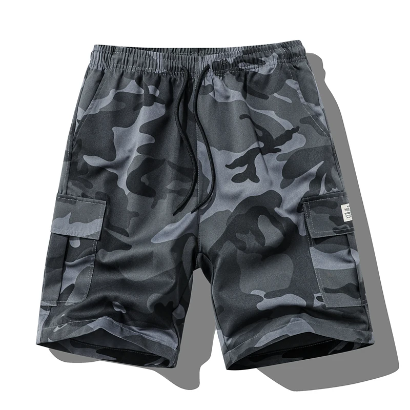 新しい Summe ファッション多用途迷彩マルチポケットショーツメンズレジャールーズフィットネスランニングスピード乾燥通気性ビーチショーツ