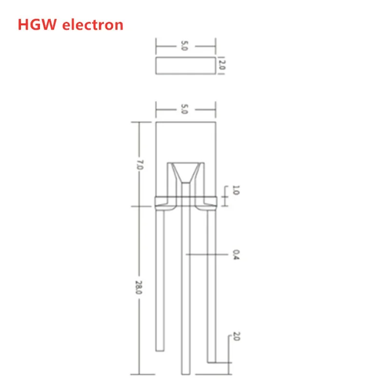 100PCS 2x5x7mm square led 3-PIN bicolor DIP LED RED Blue RED GREEN Transparent/diffused Common Anode cathode 3 pin LED 257 DIP