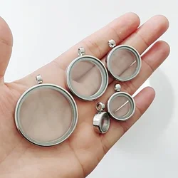 15mm 25mm 30mm 40mm 45mm twist Floating Locket Pendant Glass Memory Locket Medallion Stainless Steel For Necklace Making
