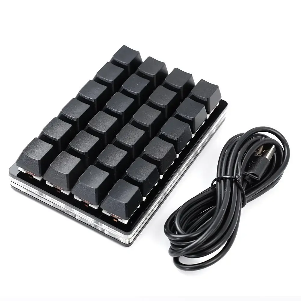 

Mini USB Custom Mechanical Keyboard 24 Keys Black/White Gaming Keyboard Sayo Device Shortcut Programmable Keypad Keys Macro