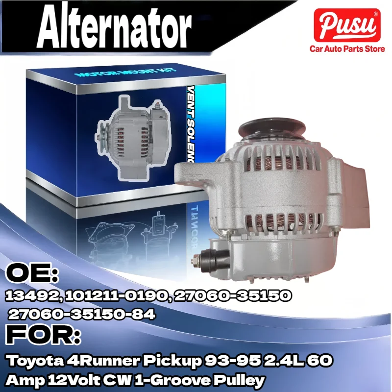 

Генератор переменного тока на 60 А для Toyota 4Runner Pickup 1993 1995 2,4 л 12 Вольт CW 1, шкив с пазами 13492 27060 35150 27060 35150 84