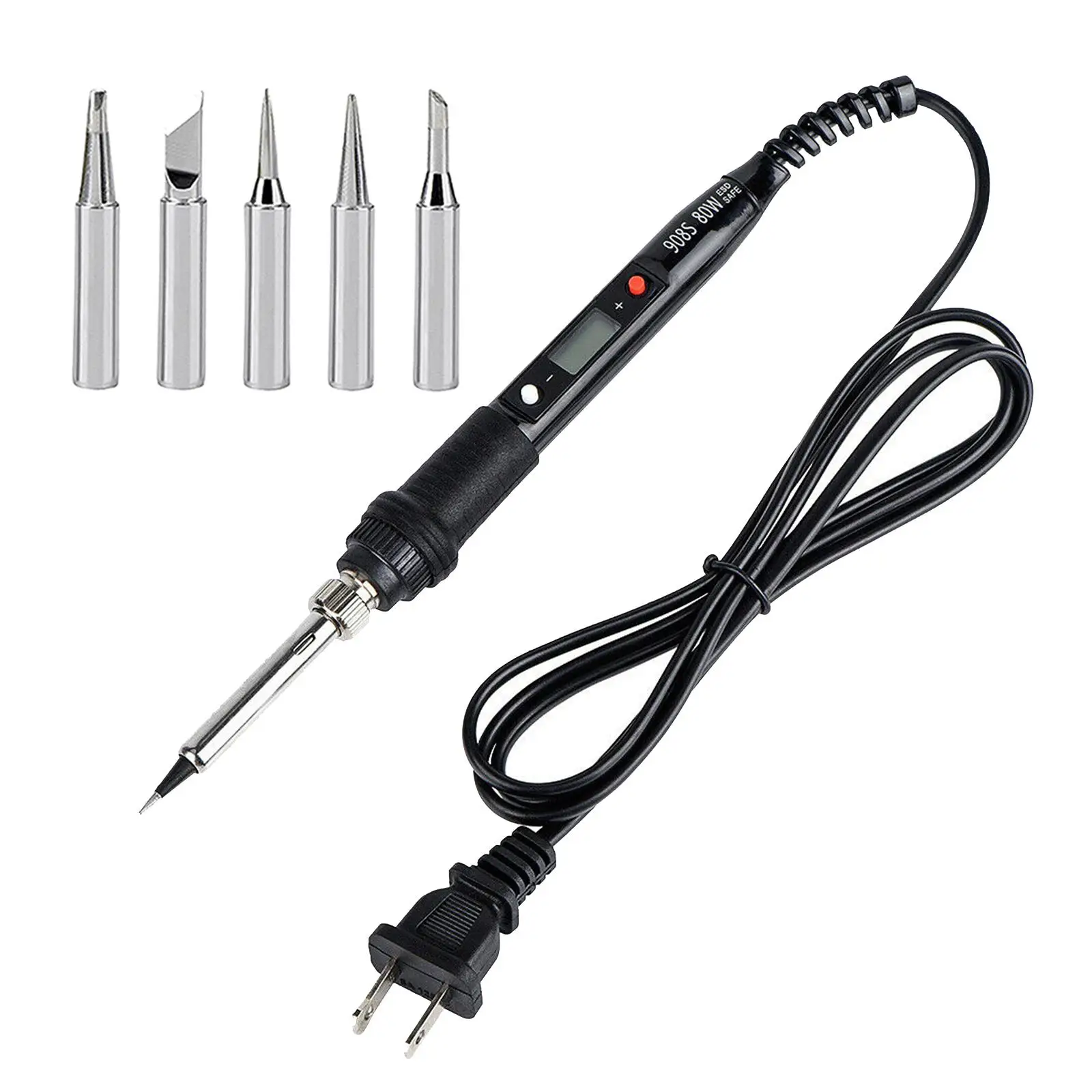 Corded Electric Soldering Iron LCD Digital Solder with 5 for Watch Repair, Eletronics Circuit Board