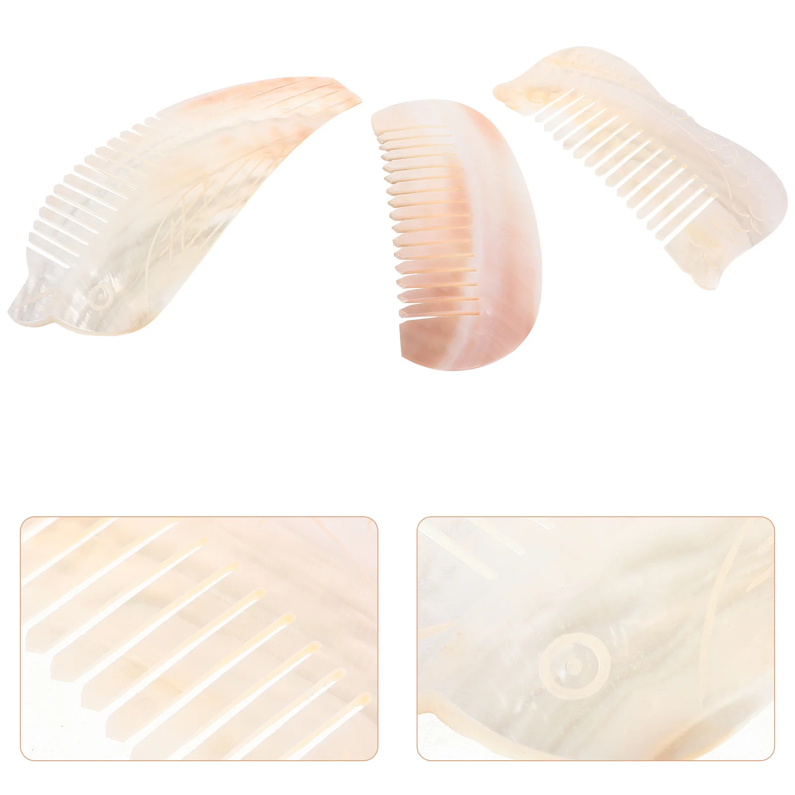 

3 шт., расчески из натуральных ракушек, декоративные аксессуары для волос ручной работы из ракушек, уникальный дизайн птиц и рыб, морской домашний декор, подарок