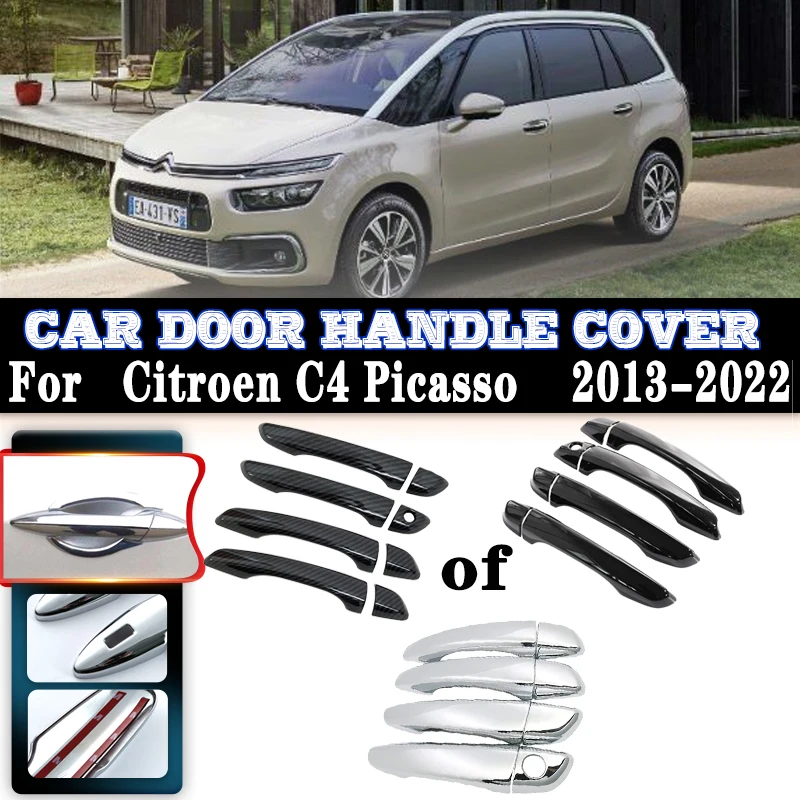 

For Citroen C4 Picasso Accessories 2014 2013~2022 Car Door Handles Anti-rust Cover Exterior Scratch Protective Decor Accessories