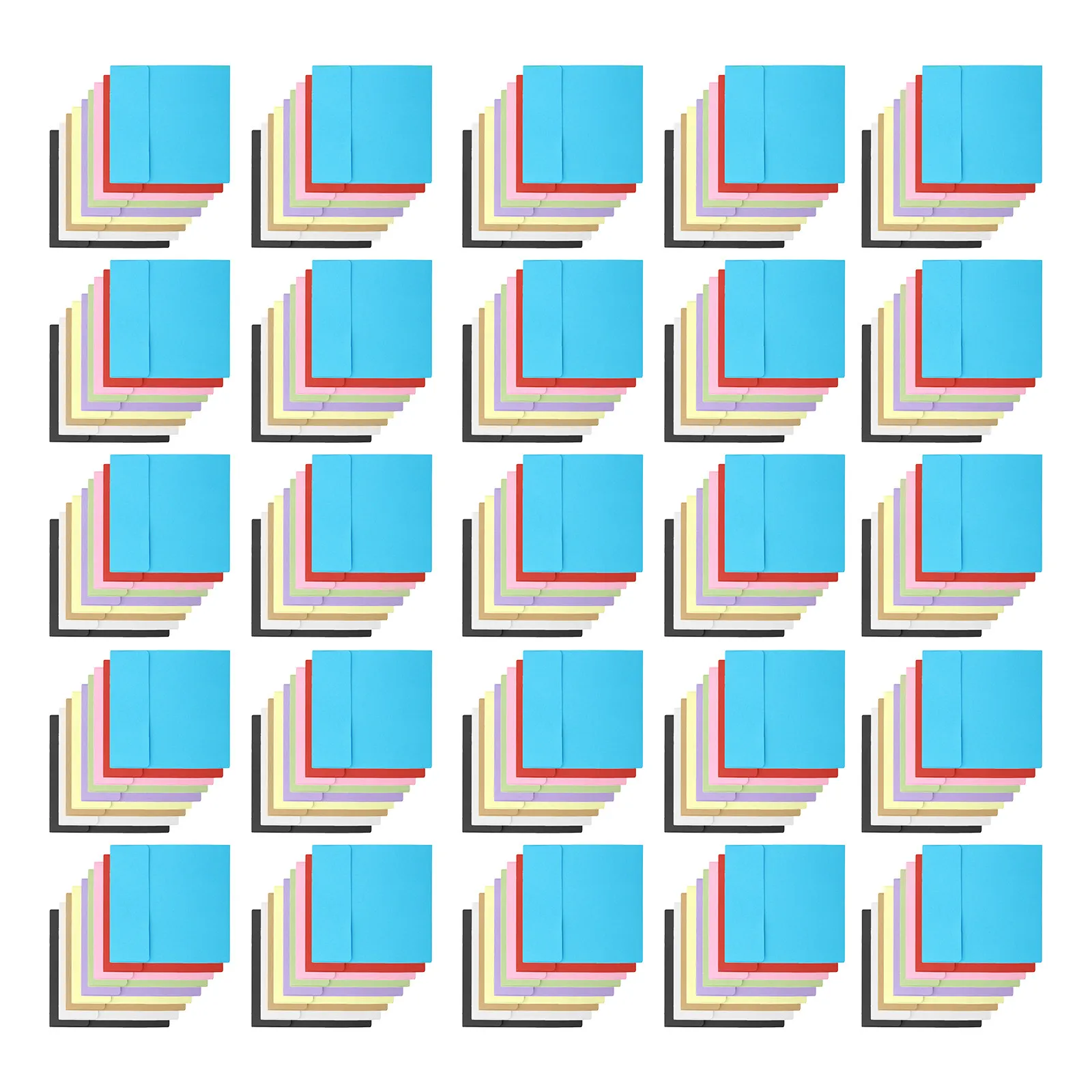 

100 шт. крафт-конвертов: пустые маленькие квадратные конверты для приглашений, поздравительных открыток, денег и монет