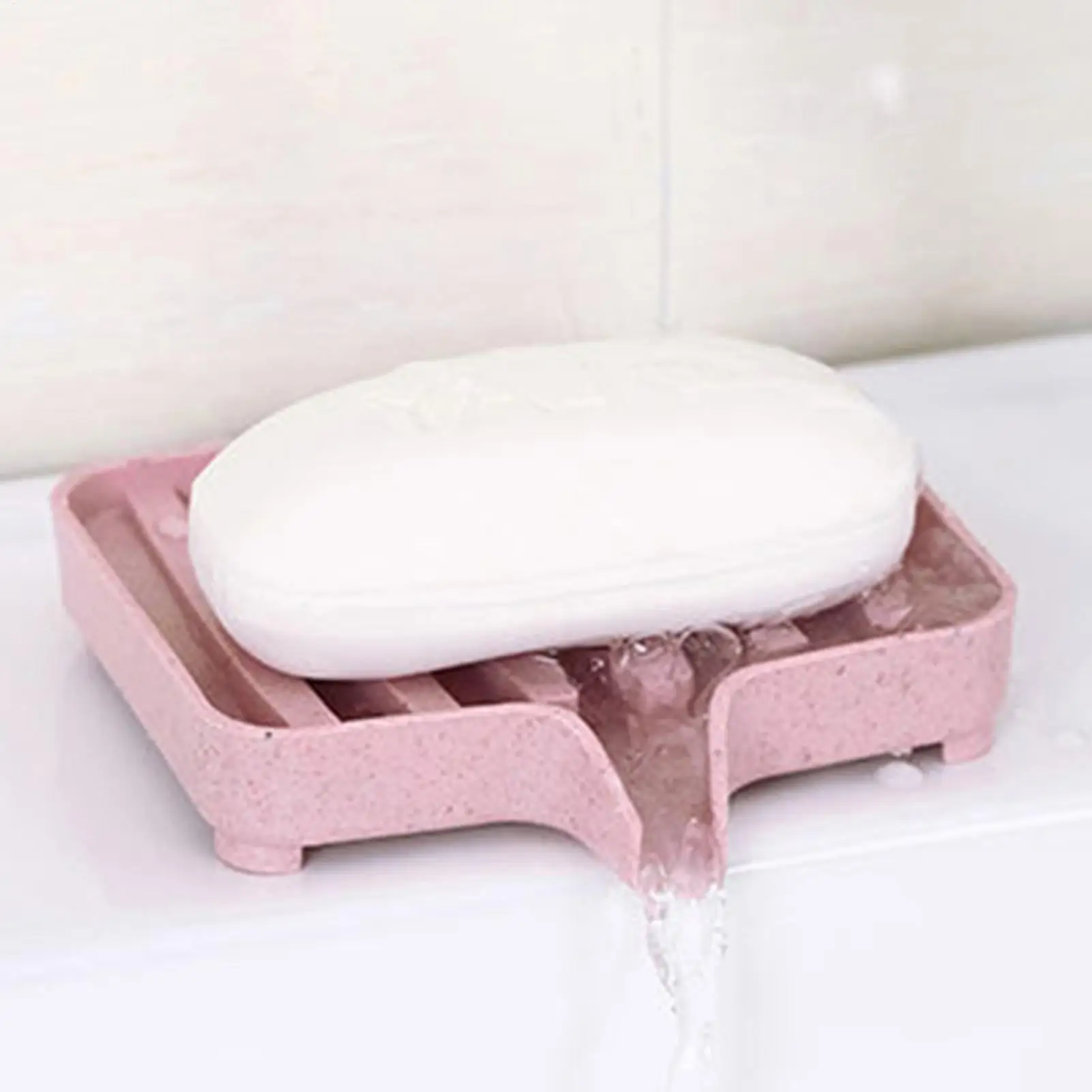 Bathroom Accessories Soap Dish Self Draining Creative and environmentally friendly wheat straw bathroom soap holder view 4
