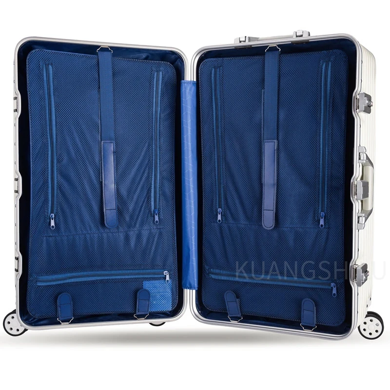 KANGSHILU-Valise à roulettes solide épaissie pour hommes et femmes, bagage de grande capacité pouvant être vérifié, cadre en aluminium, mot de passe, voyage