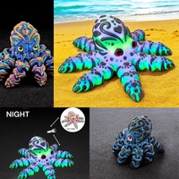 10CM 3D Printed Octopus Ornament Creative Animal Landscape Decoration Simulated Octopus Desktop Home Model Party Children's Gift