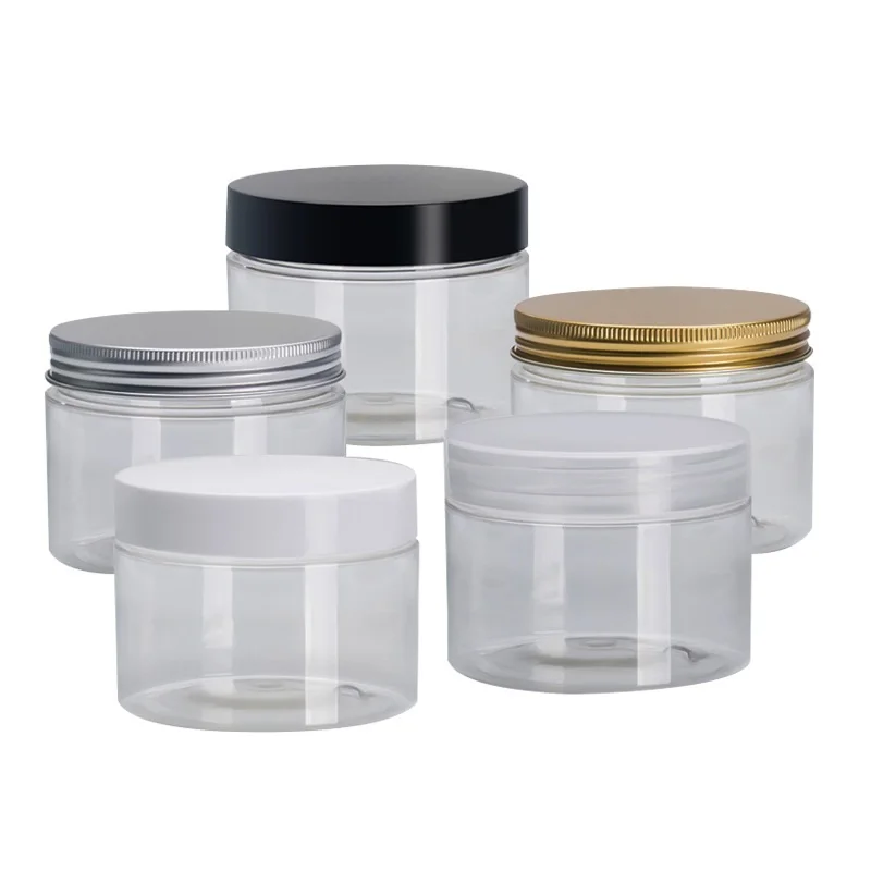 

14Pcs 300g 400g 500g White Black Clear Plastic Lid Empty PET Clear Skincare Cream Jar Cosmetic Packaging Hair Wax Pot Container