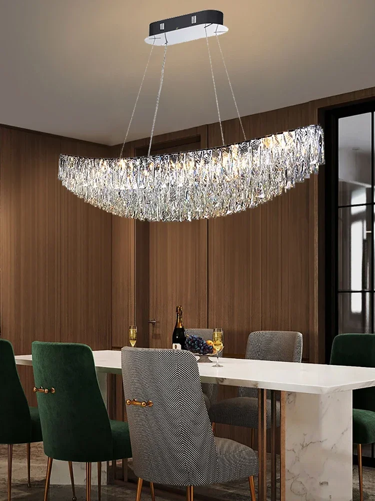 Light luxury crystal light circular ceiling light modern minimalist master bedroom room LED lighting fixtures