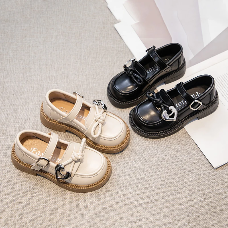 

Туфли принцессы для девочек 2025 года, осенняя детская модная повседневная кожаная обувь с бантом, классический модный стиль, винтажная ретро Мэри Джейн
