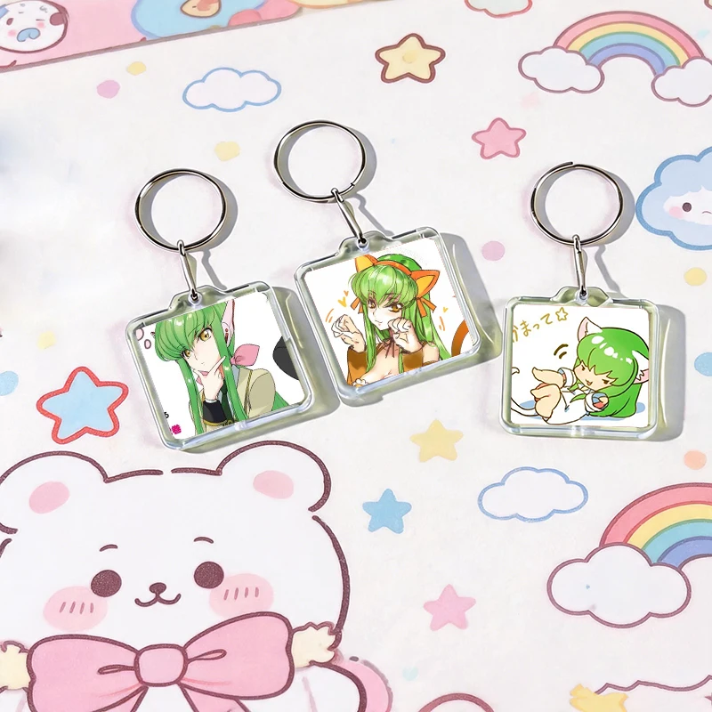 Cute Anime Code G-Geass C.C Acrylic Keychain Handmade Hanging for Clothes Backpack Decoration Accessories Gifts with Friends