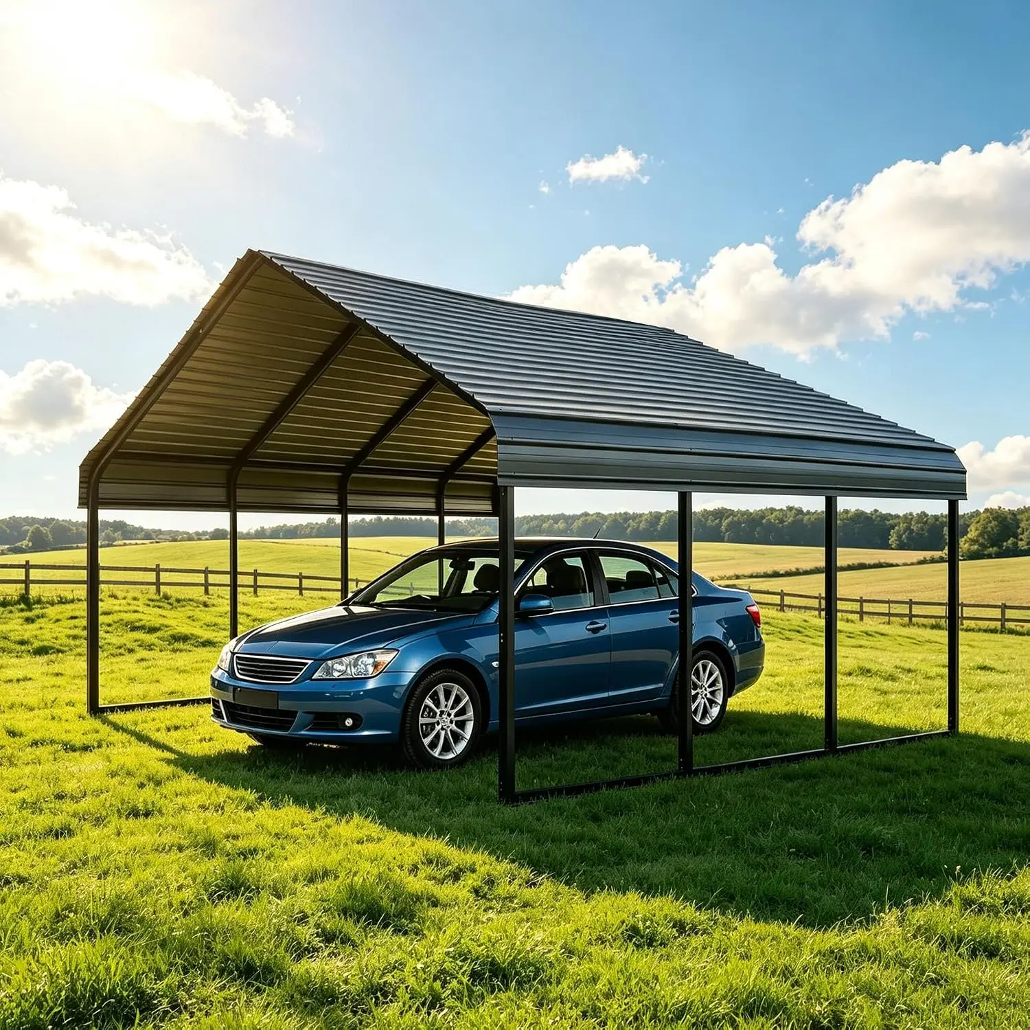 10x15 ft Heavy Duty Metal Carport Kit, Custom