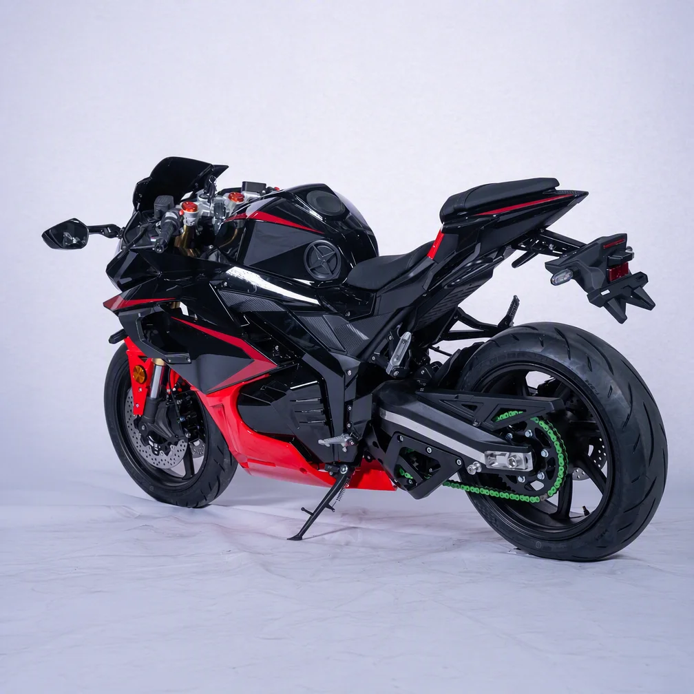 Cybern Adult E-Moto Electric Racing Motorcycle Red Black Sportbike Mid-Drive ABS Full Fairing
