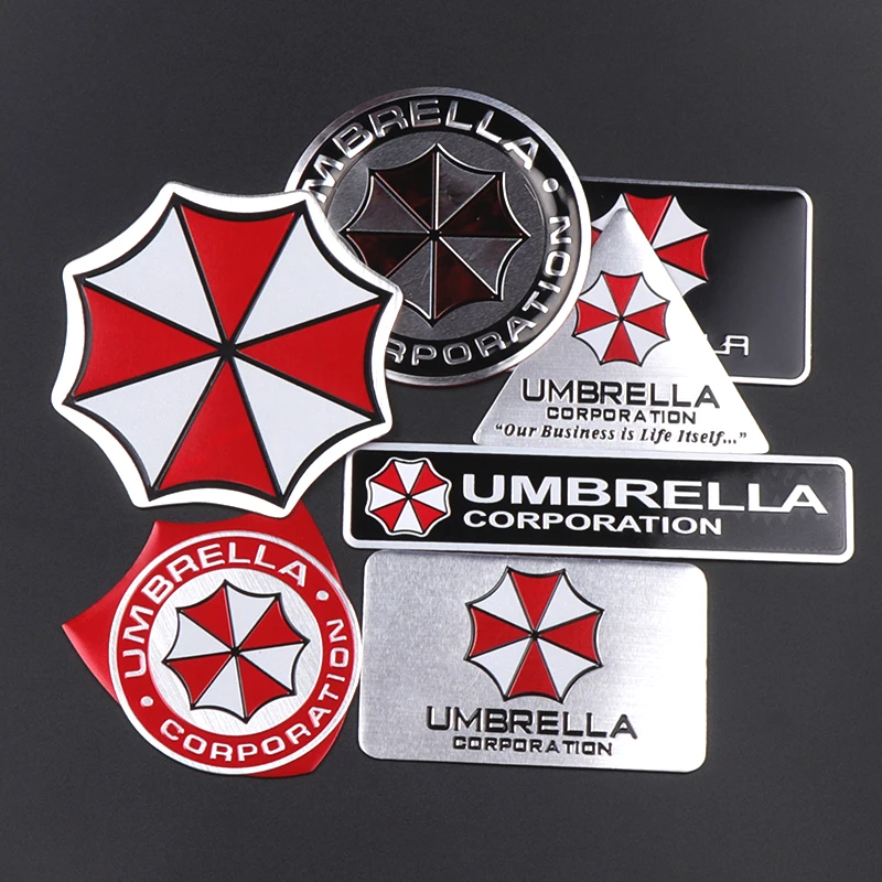 3D aluminiowa plakietka samochodowa naklejka Umbrella Corporation LOGO dekoracja bagażnika nadwozia naklejki dla Mercedes Benz Chevrolet JEEP Seat