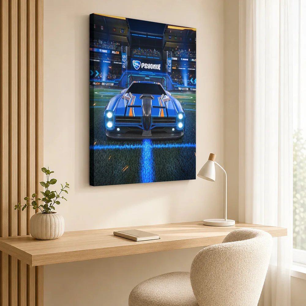 Rocket League Dominus Car In Arena Canvas Print Poster Customized Photo Modern Graphic Style Wall Art Bedroom Decor Gamer Gift