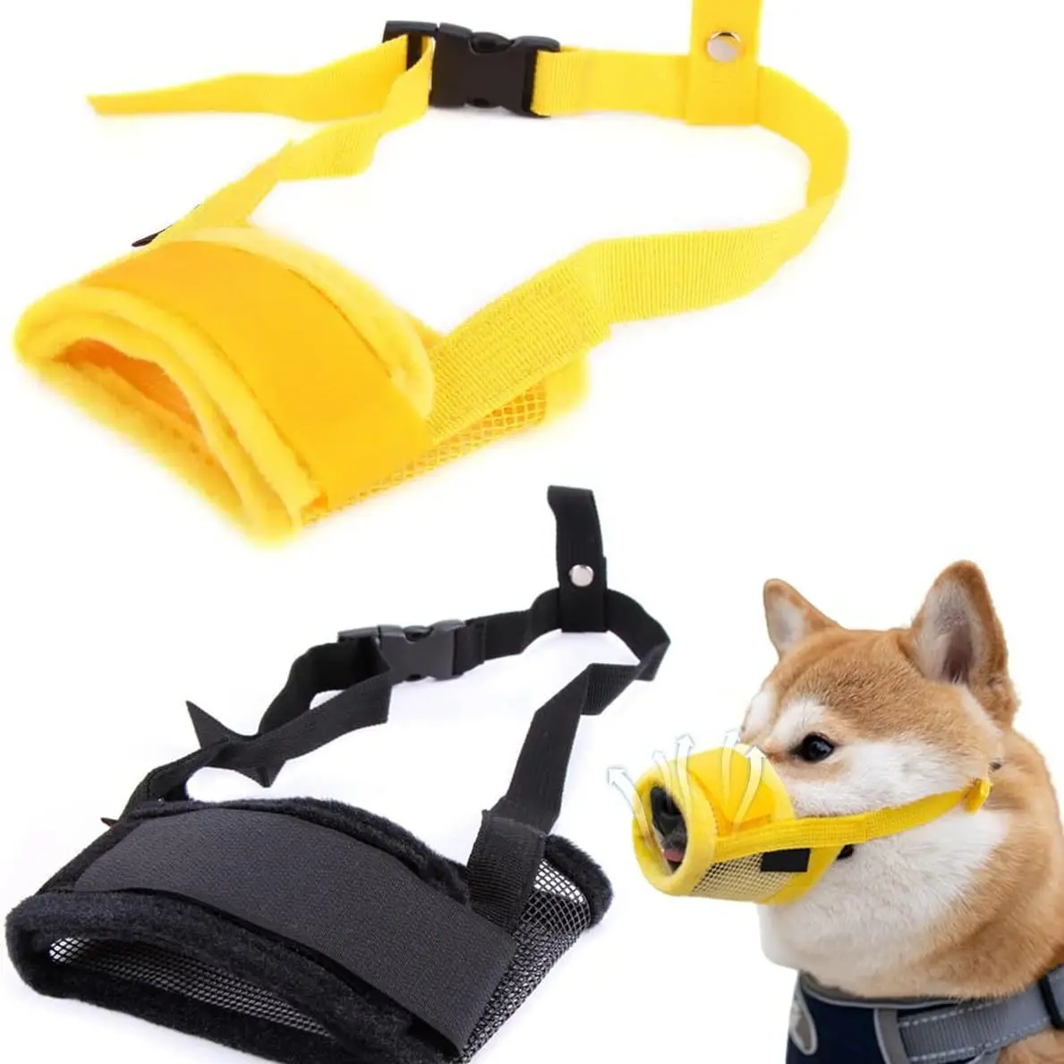 Adjustable Breathable Dog Muzzle - Prevents biting and barking, with adjustable strap for a comfortable fit