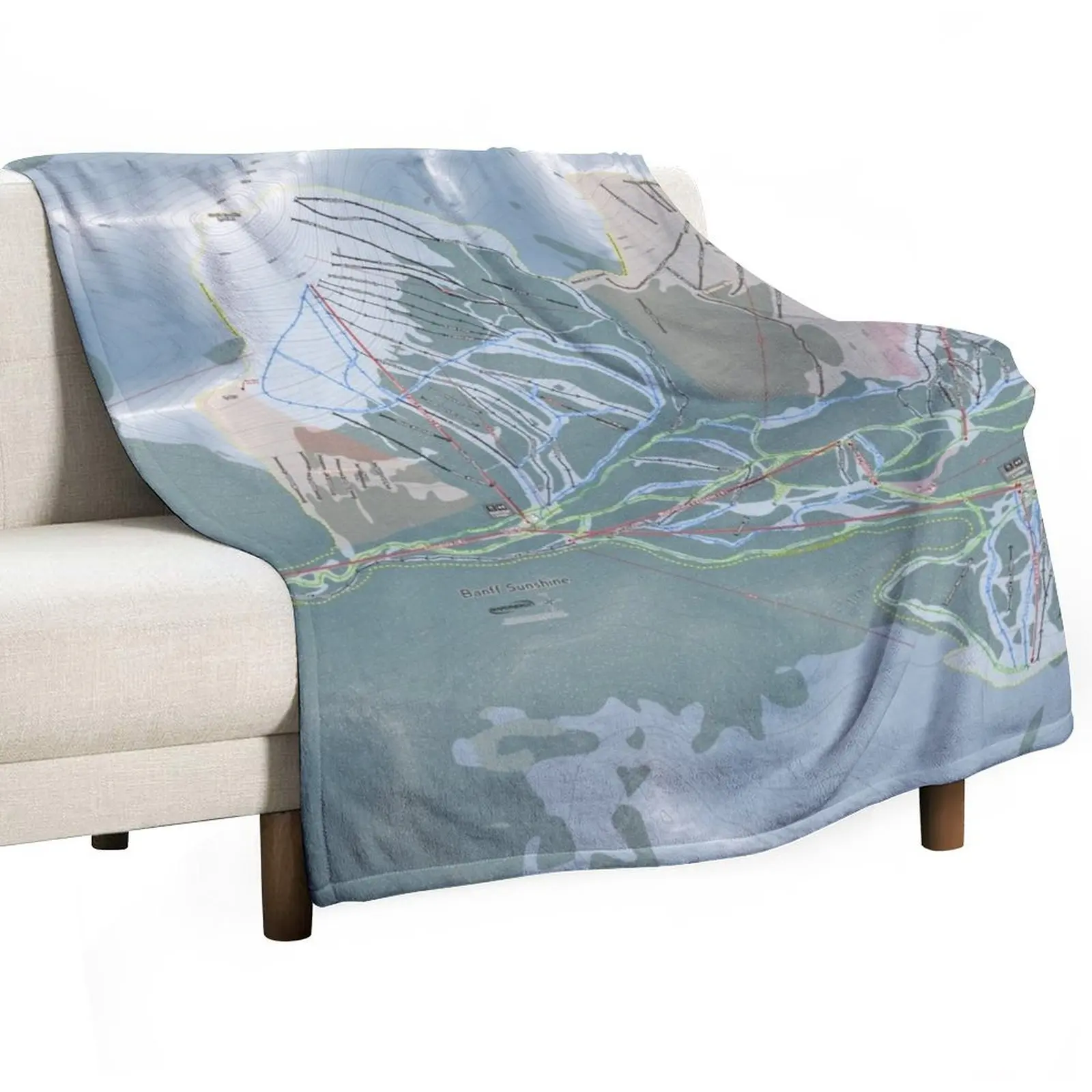 Banff Sunshine Resort Trail Map Throw Blanket decorative Luxury Designer Vintage Bed covers Blankets