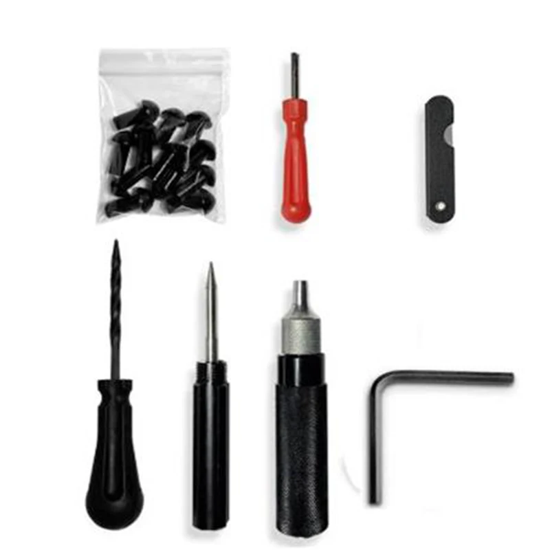 Car Motorcycle Tire Repair Plugger Tools Set Tire Wheel Repair Kit Mushroom Plug Probe Nozzle Dropshipping