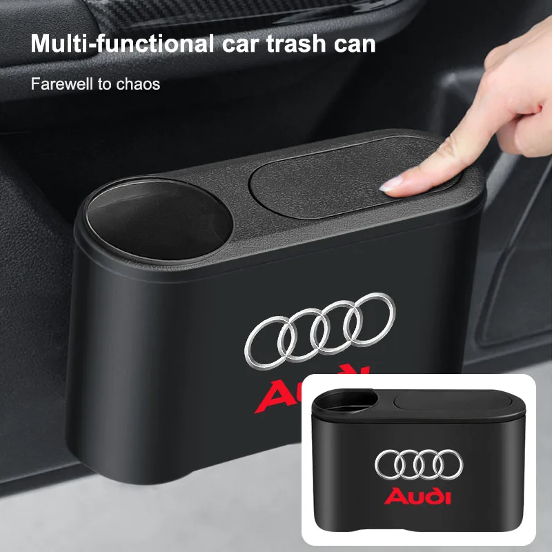 

new Hanging Car Trash Can Auto Emblem Garbage Box Accessories For Audi C7 C6 C5 B5 B6 B7 B8 B9 D3 Q3 Q5 Q7 TT A1 A3 A4 A5 A6 A7