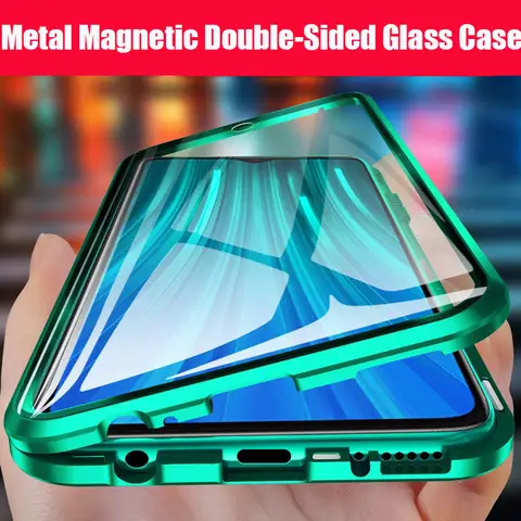 Metal Magnetic Phone Case For Samsung A54 A53 A52 A71 A51 A34 Double Sided Glass Cover For Samsung S23 S22 S21 Ultra Plus S20 FE