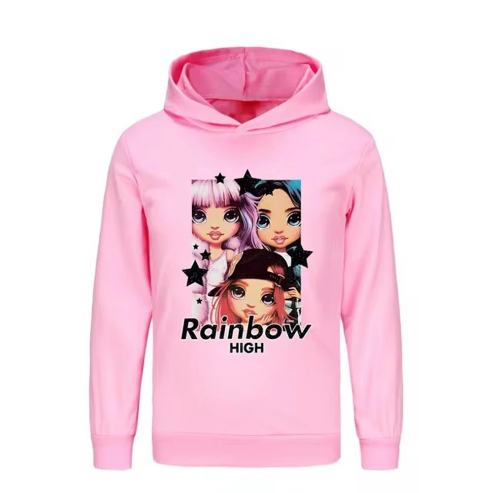 

Rainbow High Hoodie Sweatshirt for Kids Cotton Spring Clothes Anime Cosplay T-Shirt Boys Teen Girls Hooded Pullover