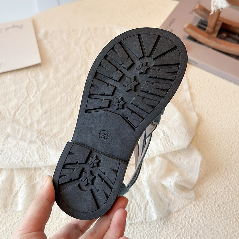 Picture 7: Trendy Denim Woven Sandals for Girls  Braided Jean Shoes Big Kids Outdoor & Daily Casual Sandals for Big Kids