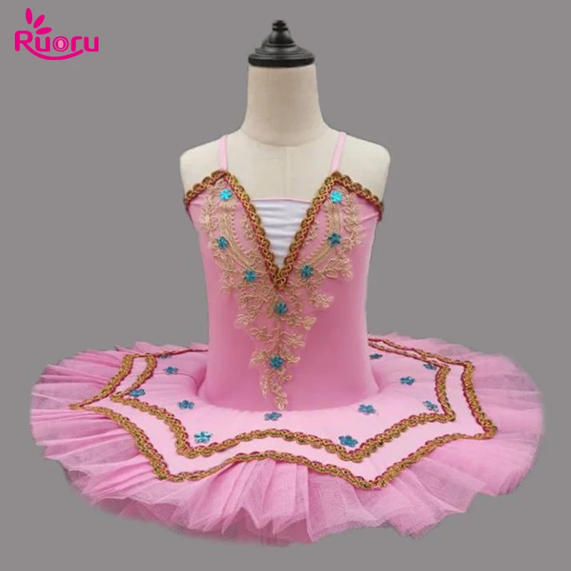 Ruoru Professional Ballet Tutu Adult Girls Ballet Dress Skirt Ballerina Dress Kids Pink Purple Color Pancake Tutu Party Vestido