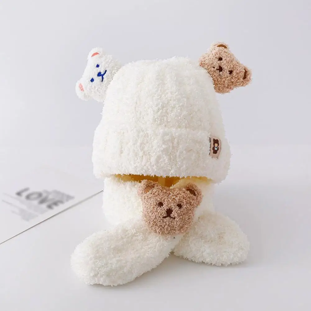 Sciarpa per cappello da orso soffice Sciarpa per cappello invernale con cappuccio per bambini dai 3 mesi ai 1,5 anni Cappellini con teschio in pile spesso