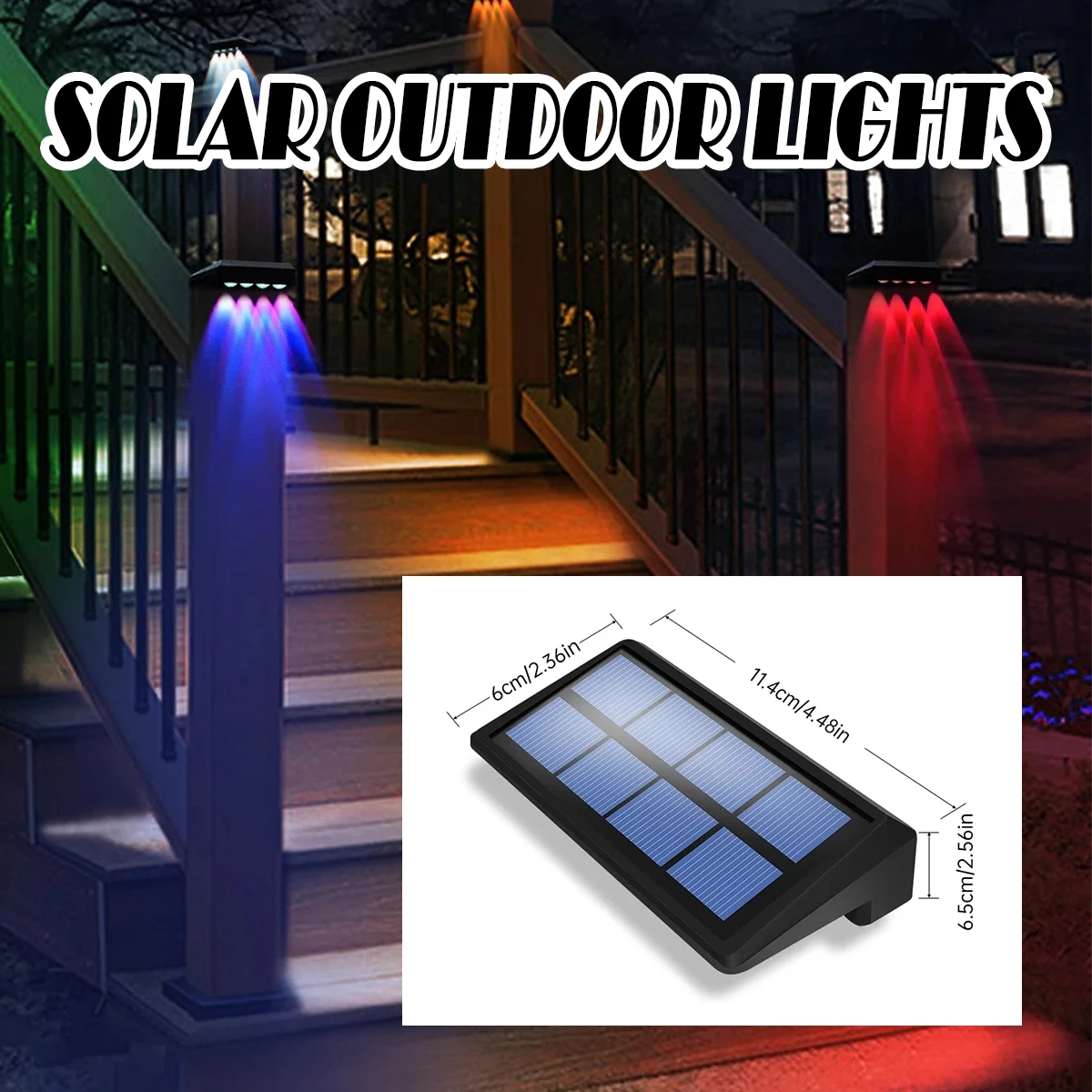 

Solar Fence Lights Outdoor Waterproof Rgb Ornaments Wall-mounted Led For With Washer Street External Fixture Lighting Wall Lamps