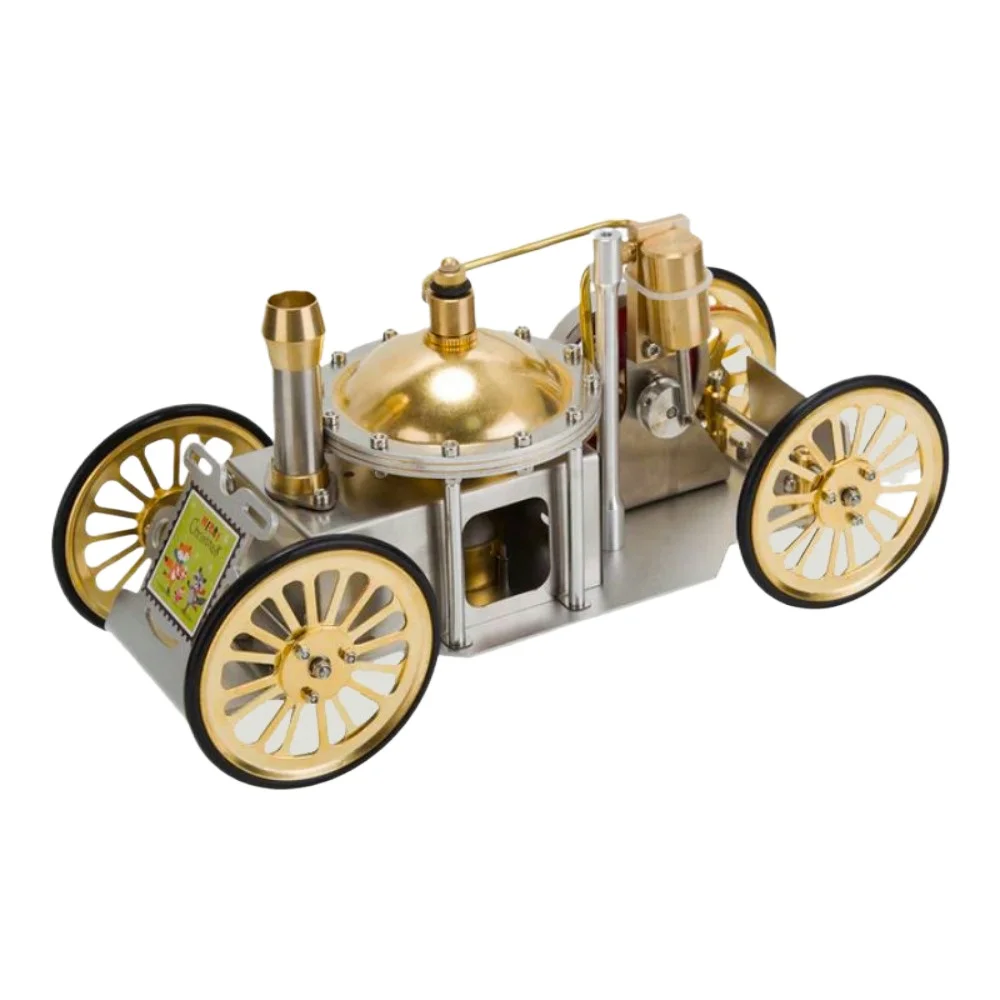 Steam Powered Car Thermal Trolley Assembly Model Ornament Gift Scientific Experiment Teaching Aids Steam Engine Trolley Toys