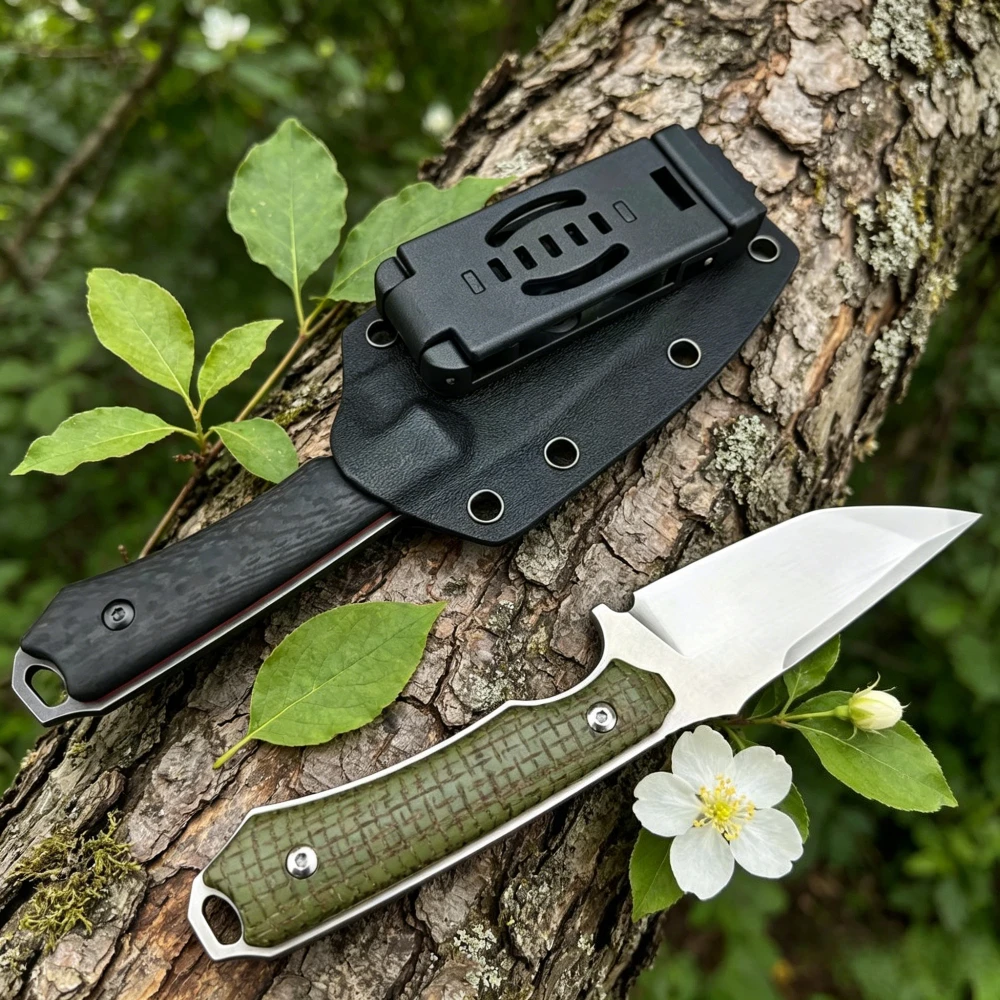 

Ergonomic Design Lightweight Portable G10 Handle Stainless Straight Knife Outdoor Camping Cooking Cutting Knives with K Sheath