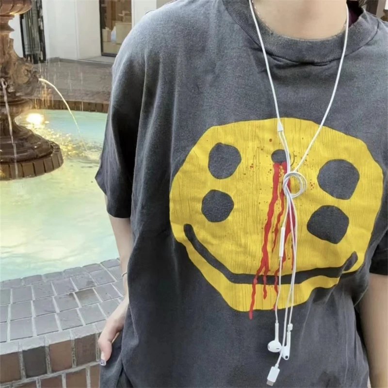 

Промытая футболка CACTUS PLANT FLEA MARKET SAINT CPFM для мужчин и женщин, свободная футболка унисекс, летние стильные футболки