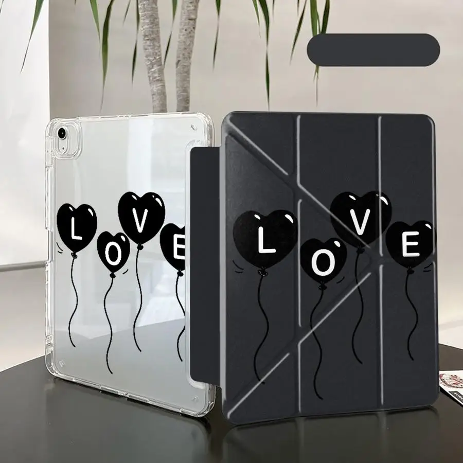 Funda Protectora para Tablet con Diseño de Globos de Amor, Compatible con iPad Air 4 5 M3 M2 M4 11 Pulgadas Pro 11.ª 10.ª 9.ª 8.ª 12 Pro 2025 Mini 6 7 Y-Fold