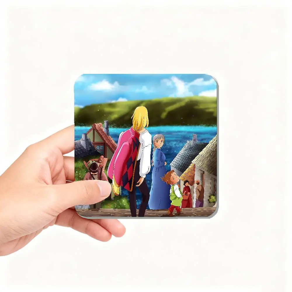 يمكن استخدام ملصقات مربعة مغناطيس الثلاجة H-Howls-Moving-C-Castle-S لتخصيص تذكارات مثالية أو هدايا. #6