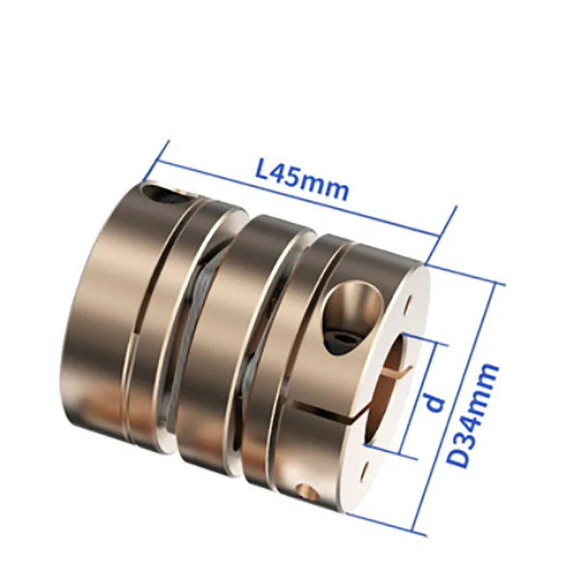 D34L45 Flexible Double Dual Diaphragm Coupling Aluminium Coupler Hole 5 6 6.35 7 8 9 10 11 12 13 15 16 14mm NC Motor Ballscrew