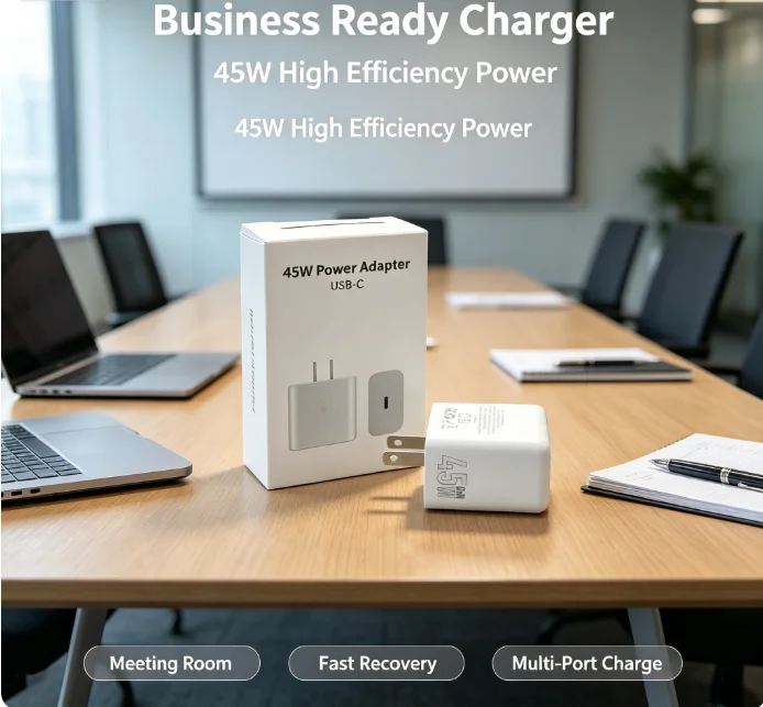 45W PD Fast Charger US Plug Dual Port USB‑A Type‑C Wall Power Adapter Mini Portable Travel Charger for iPhone Android Tablet