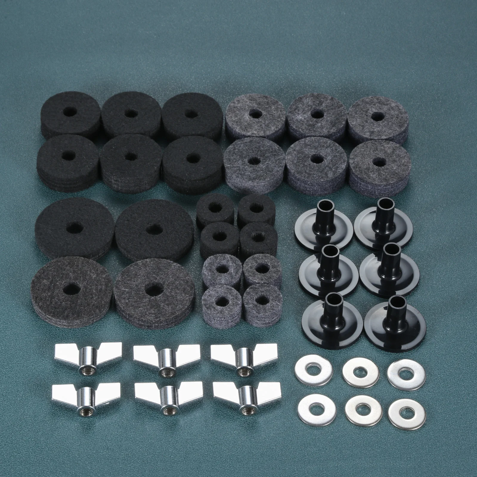 21 Pcs/set Cymbal Felts Hi-Hat Clutch Felt Hi Hat Cup Felt Cymbal Stand Sleeves with Base Wing Nuts and Cymbal Washer for Drum