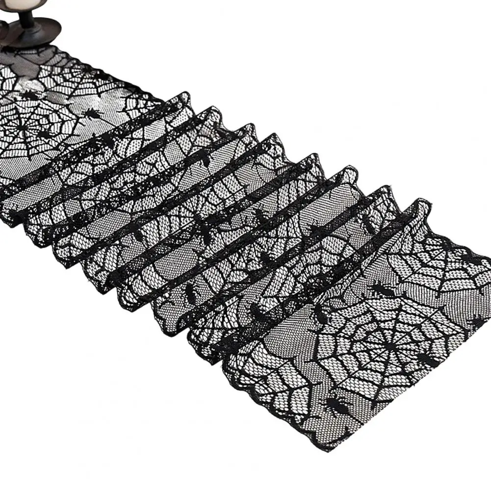 Home Accents Spider Web Table Runner Lace Table Runner Black Spider Web Decor Halloween Dining Table Accent Holiday Party